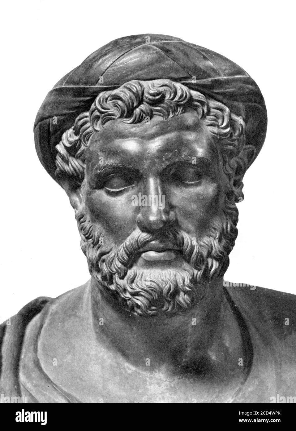 Pitágoras. Busto del antiguo filosher griego, copia de una obra de finales del siglo IV Foto de stock