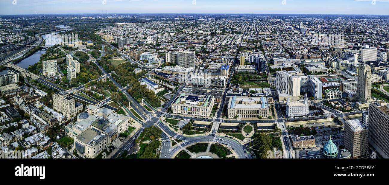 Vista aérea de la ciudad de Filadelfia, Pensilvania, EE.UU Foto de stock