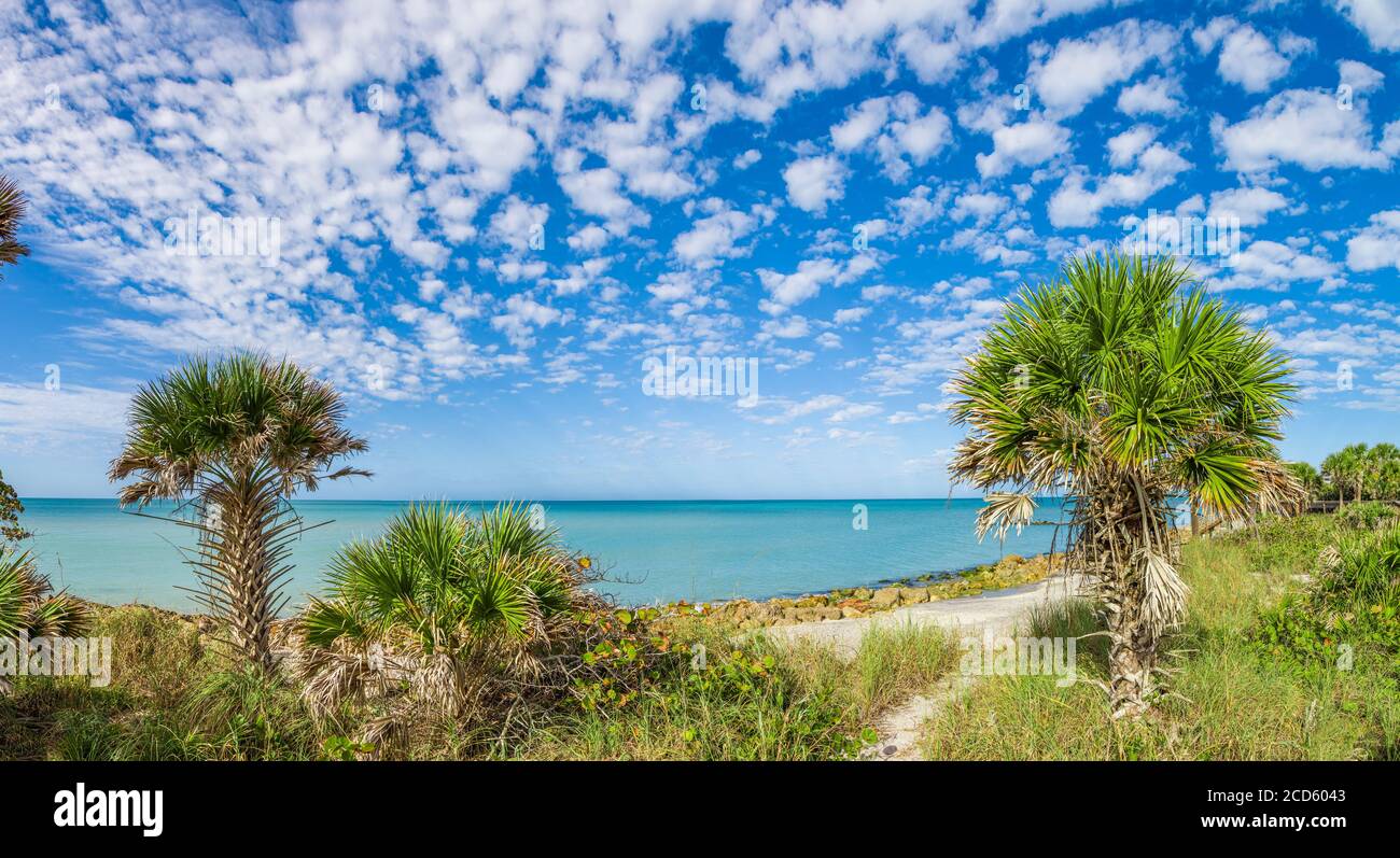 Playa Caspersen y Golfo de México, Venecia, Florida, Estados Unidos Foto de stock