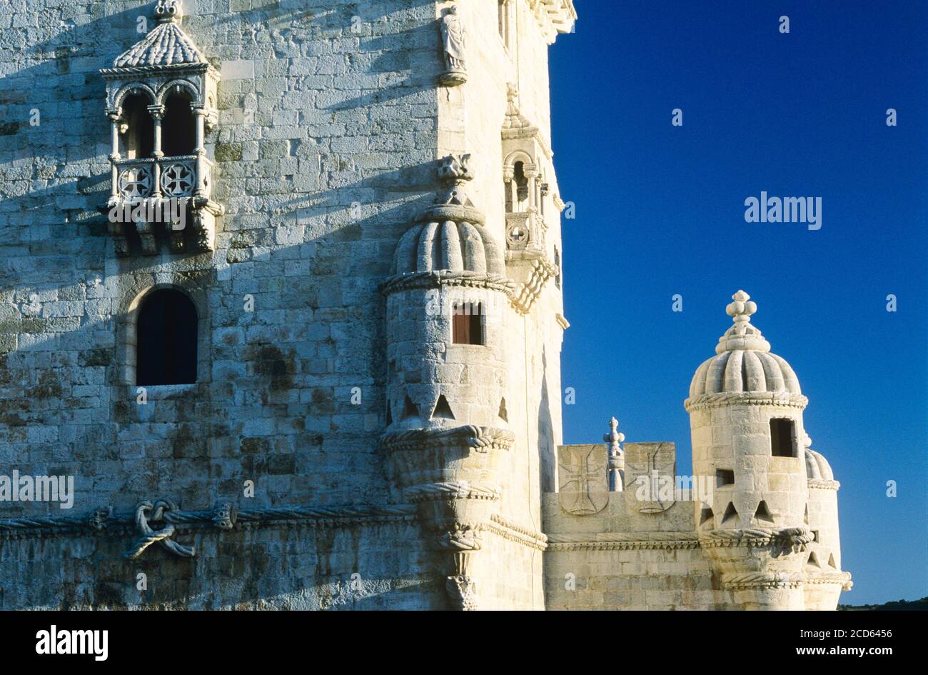 Vista exterior de la torre Belem, Lisboa, Portugal Foto de stock