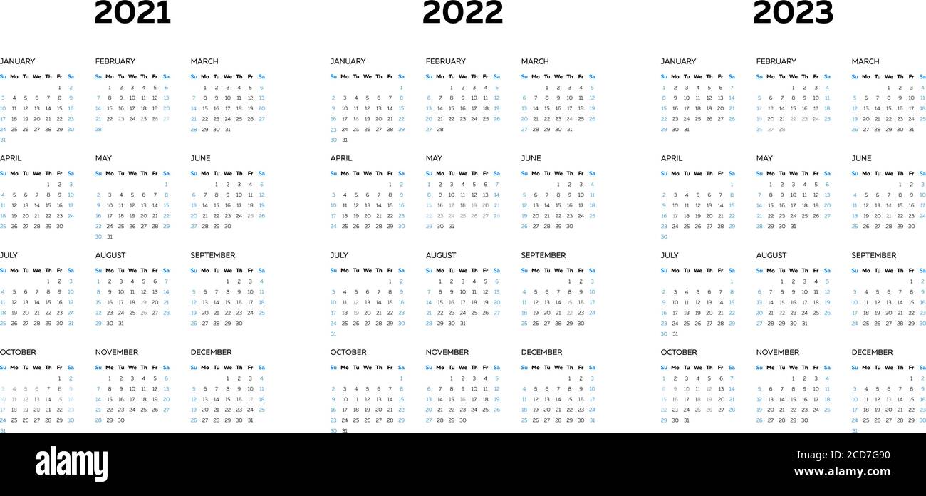 Calendarios 2022 Y 2023 Calendario 2022 2023 Imágenes vectoriales de stock - Alamy