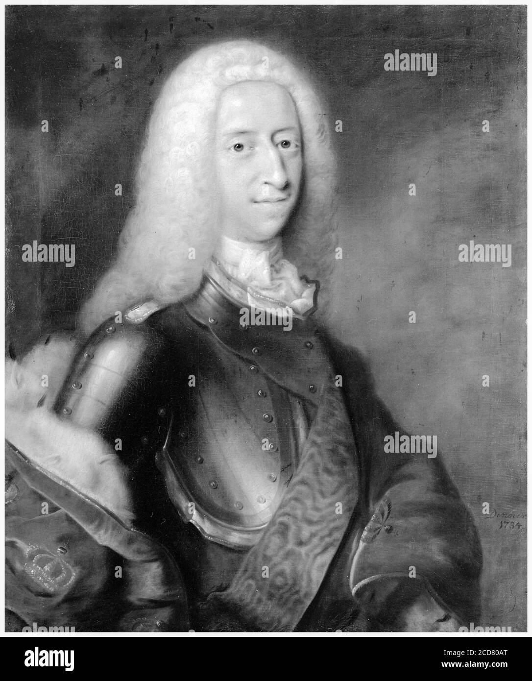 Christian VI (1699-1746), Rey de Dinamarca, retrato de Balthasar Denner, 1733-1734 Foto de stock