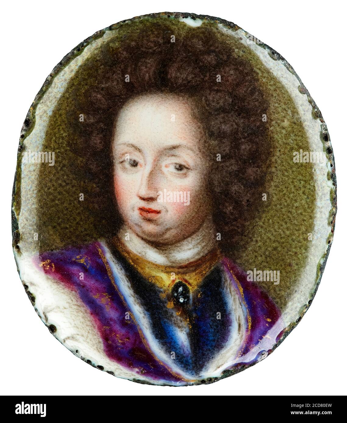 Charles XI (1655-1697), Rey de Suecia, miniatura retrato por Eric Utterhielm, alrededor de 1690 Foto de stock