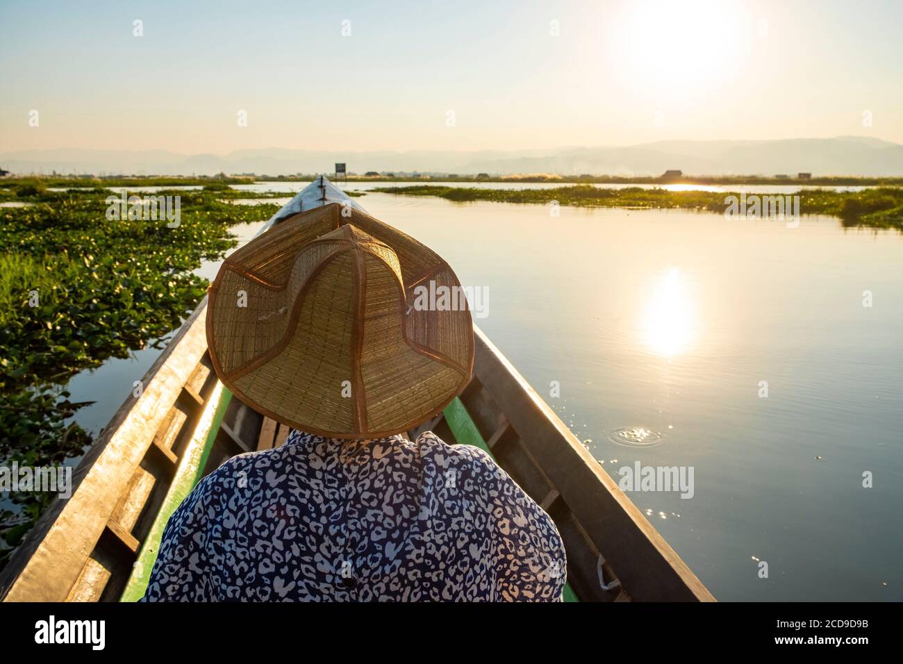 Myanmar (Birmania), Estado de Shan, Lago Inle, viaje en barco Foto de stock
