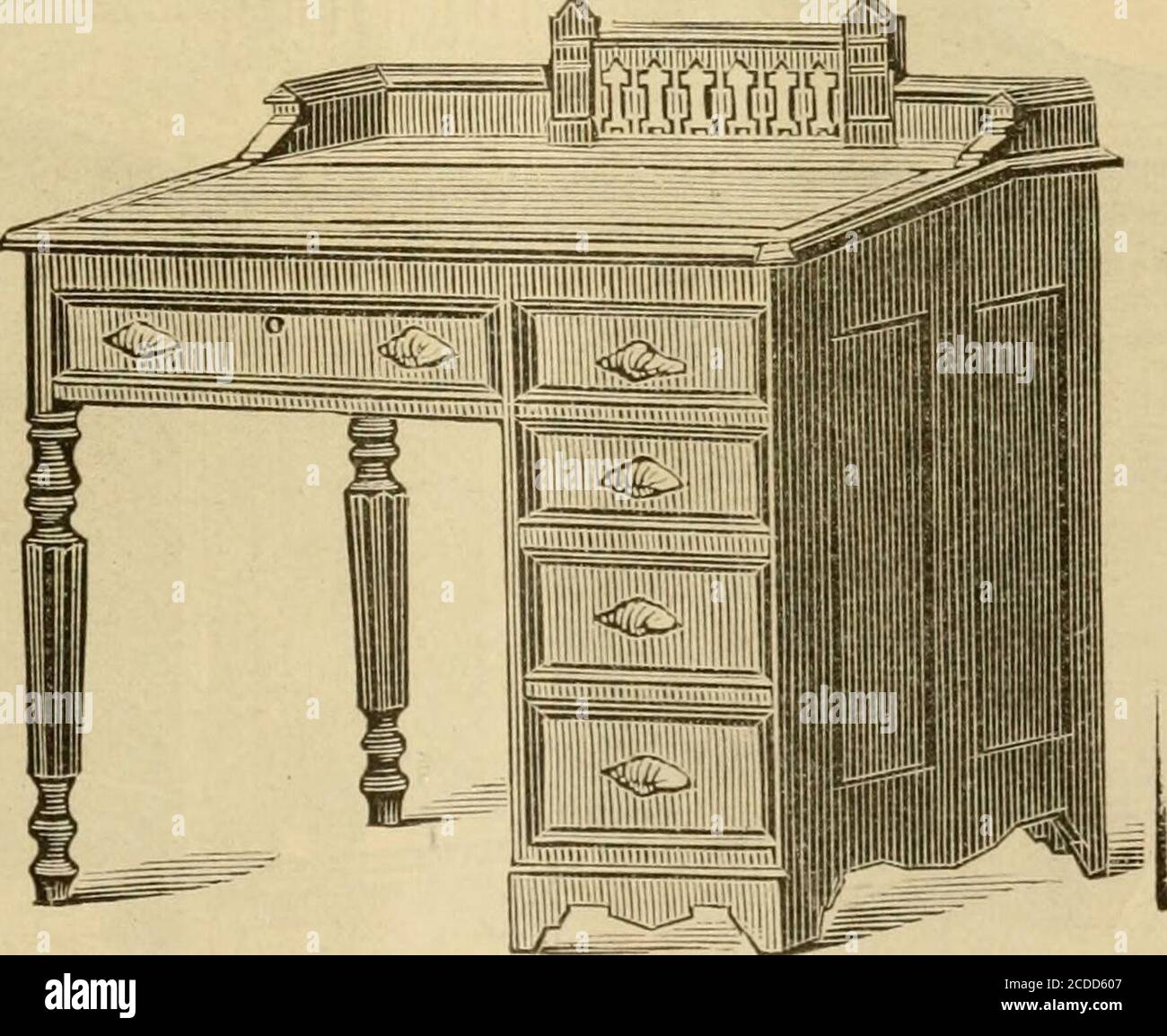 Catálogo ilustrado de mobiliario de oficina y biblioteca. . No 241 TS un  escritorio inclinado de la cima, 3 pies 6 pulgadas de largo. Tiene patas de  madera dura y cubierta