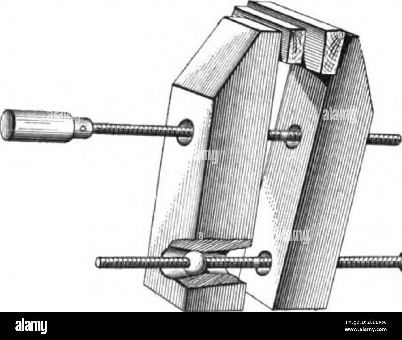 . Scientific American Volume 86 número 14 (abril de 1902) . HERRAMIENTA PARA CENTERINGDRILLS. LOS CARPINTEROS CLAMAN. Se aburre lateralmente para recibir pedazos cortos de eje, cada uno de los cuales se aburre para recibir los tornillos de mano derecha e izquierda. Por medio de esta construcciónlas mandíbulas pueden ser puestas en casi cualquier ángulo deseado a la otra, obviando así la necesidad de usar enchufes adicionales en conexión con las partes a ser sujetadas. Espada-pistola.—Domenic A. Ricco, de Long IslandCity, N. Y., ha combinado una espada y un revólver de tal manera que un mango sirve para ambos. Hencecualquiera arma se puede utilizar Foto de stock