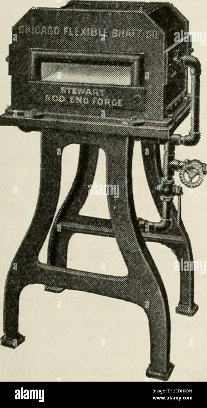Revista de Educación Industrial . HORNO STEWART no 10OVEN para tratamiento  térmico, anneal-ing y apertura de carbonización, 12x20 profundidad, 48  espacio de suelo. 42x66 conexiones de gas y aire, 1 yi