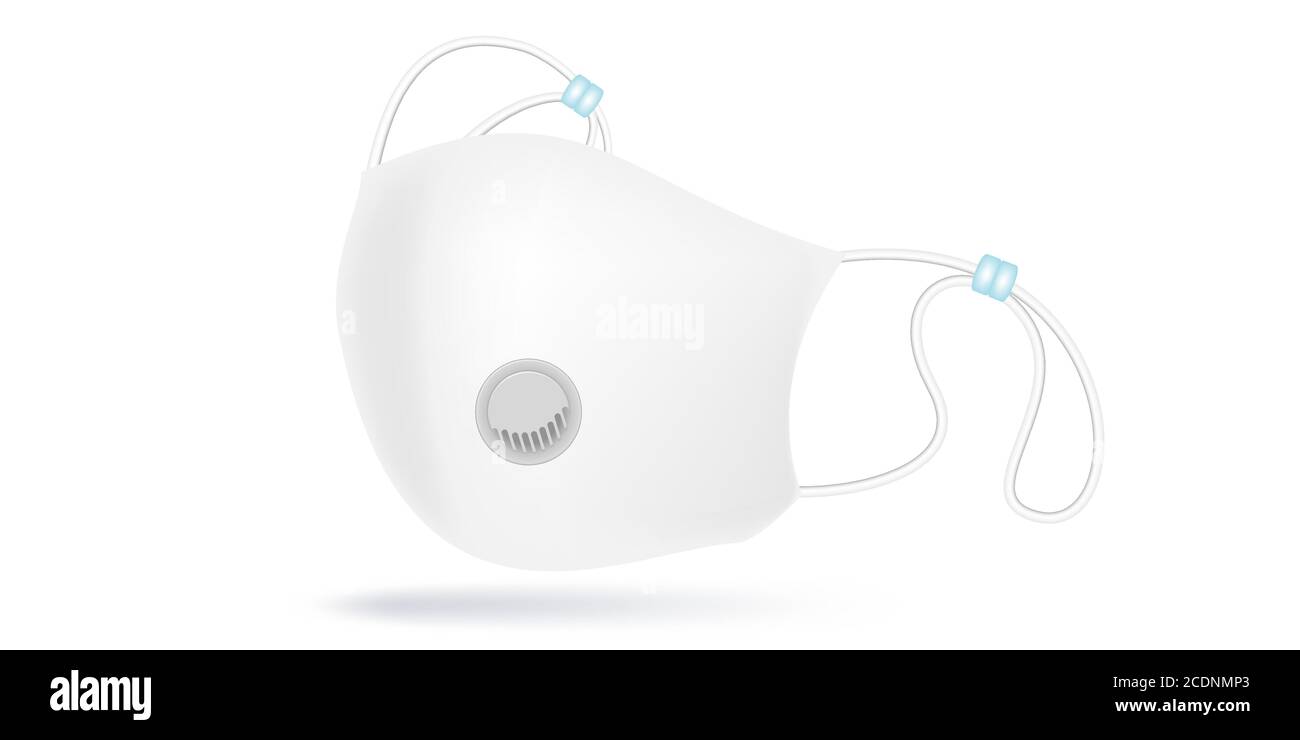Tejido de máscara blanca con válvula
