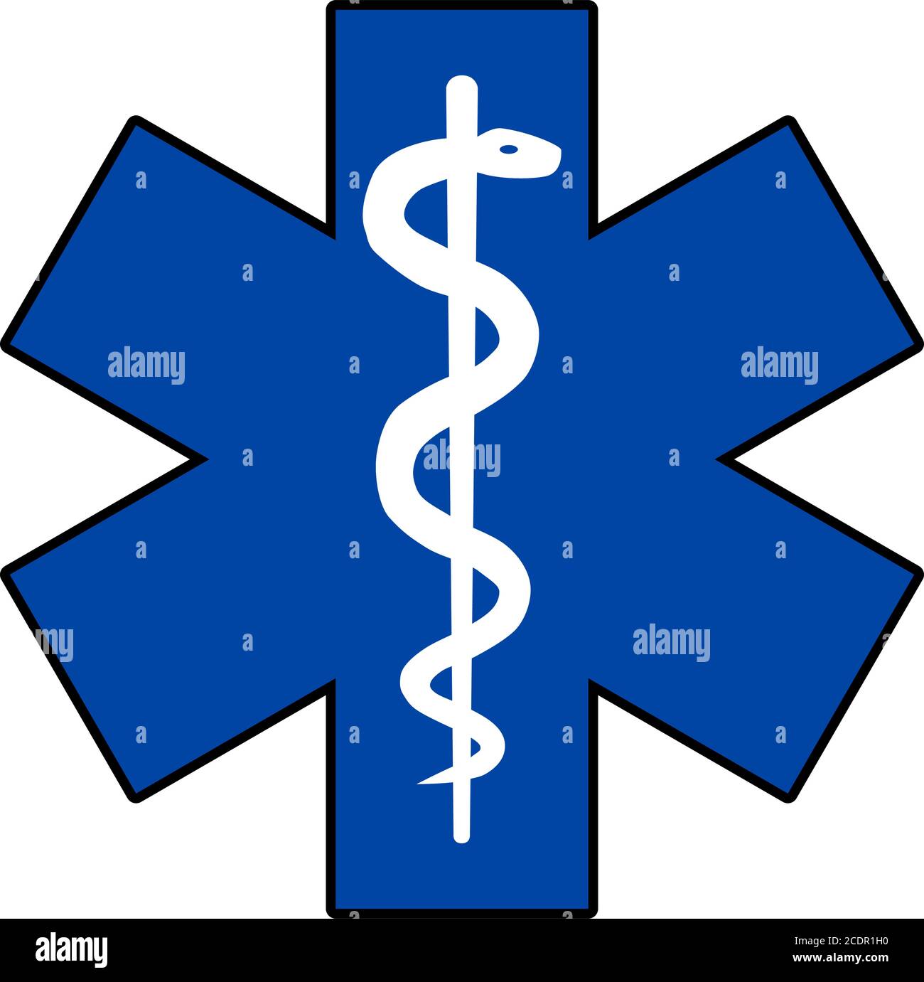 Símbolo De Medicina De Emergencia Asclepius Estrella De La Vida Símbolo De Emt Imagen Vector