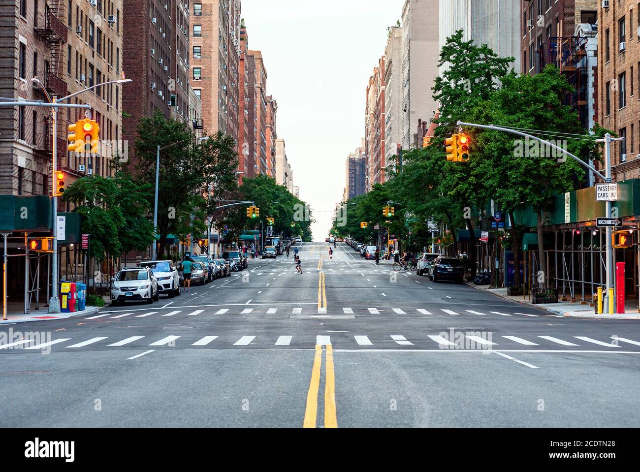 Calle vacía en la ciudad de Nueva York durante el COVID-19 (coronavirus) pandemia Foto de stock