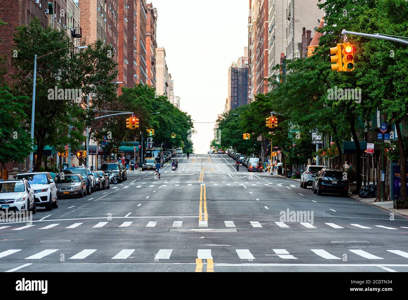 Calle vacía en la ciudad de Nueva York durante el COVID-19 (coronavirus) pandemia Foto de stock