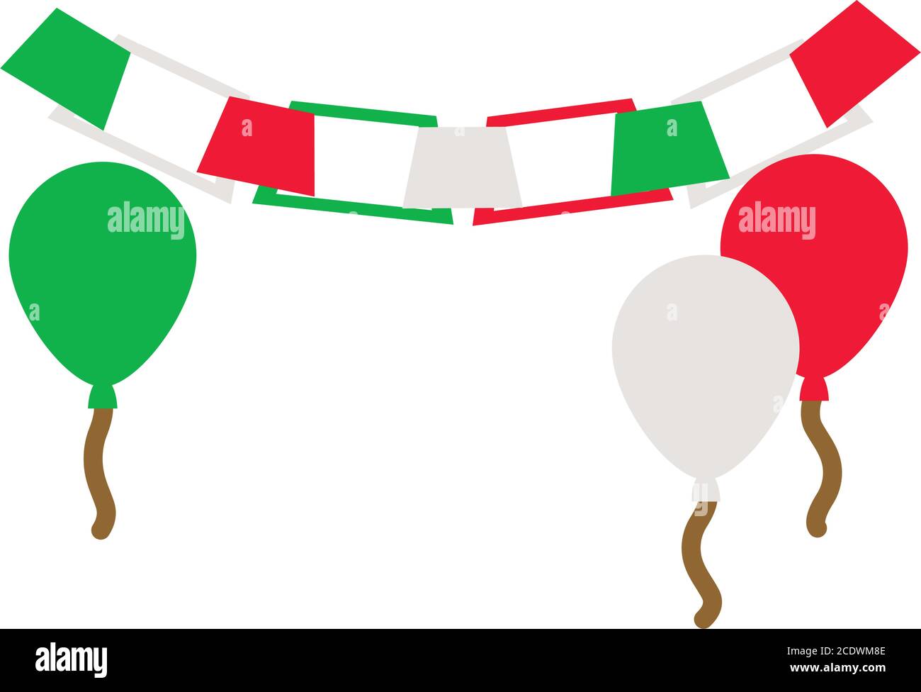 adornos y globos mexicanos iconos sobre fondo blanco, estilo plano,  ilustración vectorial Imagen Vector de stock - Alamy