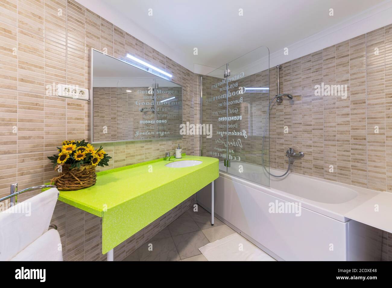 interior de baño moderno y lujoso Foto de stock