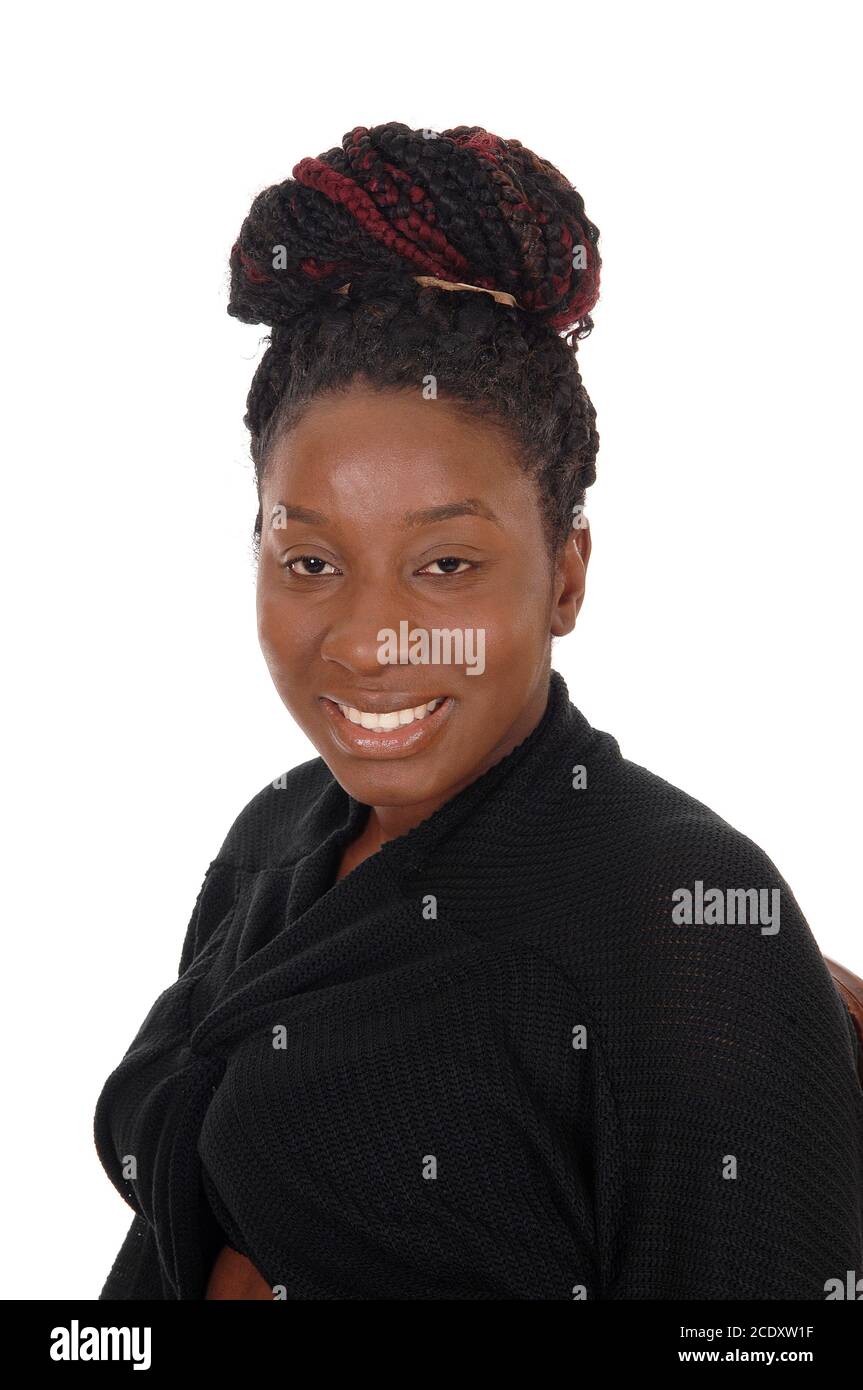 Primer plano retrato de una joven africana Foto de stock