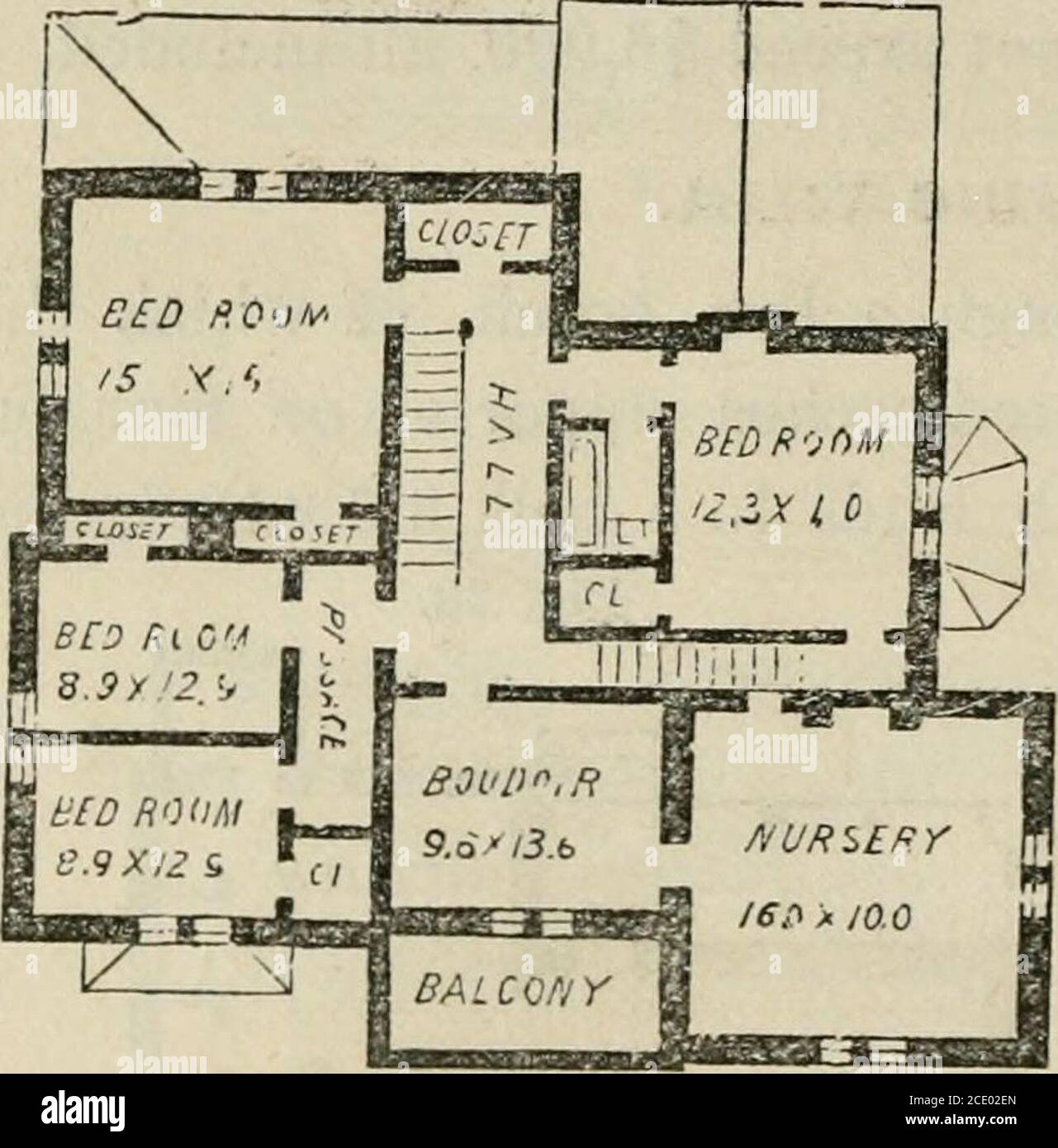 La casa: Un manual de la arquitectura rural: O, Cómo construir casas de  campo y fuera de edificios .. M  X 14, y acloset, adjunto, sobre la  sala de comedor;