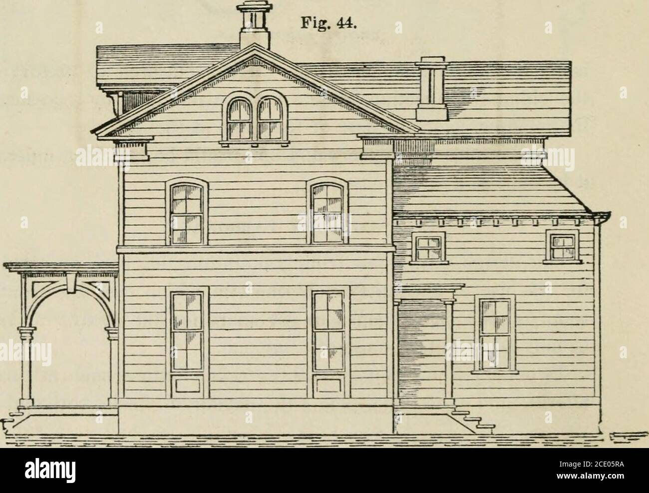 La casa: Un manual de la arquitectura rural: O, Cómo construir casas de  campo y fuera de edificios .. . Fkont Elevation.side y el interior, no se  puede construir generalmente por