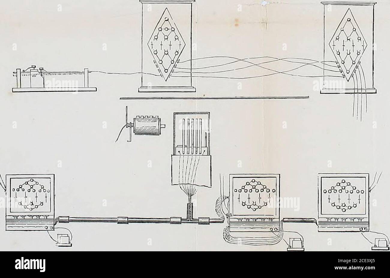 El telégrafo eléctrico: ¿fue inventado por el profesor Wheatston e? . Dibujo  X. Moncke. Antes de marzo de 1836. , 1836. Piedra de trigo.  Antes de febrero de 1837. , 1837.