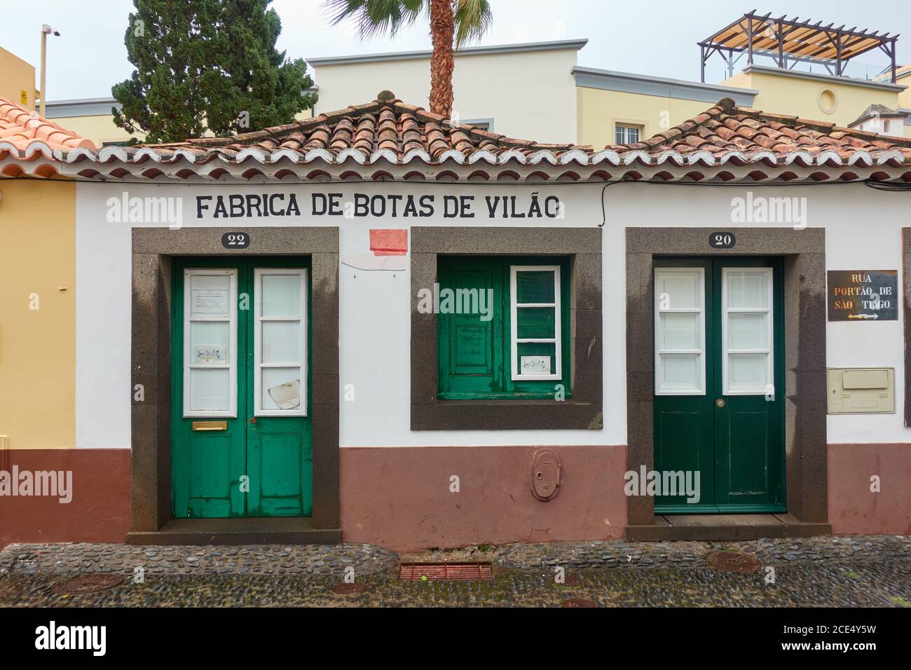 Fábrica de fábrica de zapatos botas de vilão en Funchal, Madeira Foto de stock