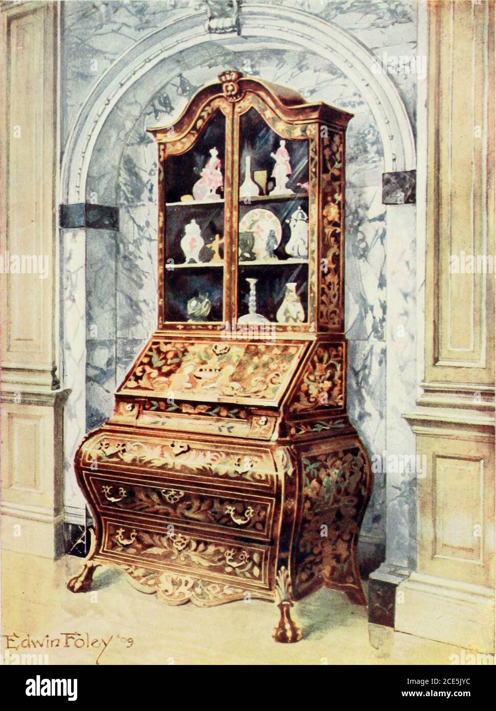 El libro de los muebles decorativos, su forma, color e historia . y Cau it,  de las casas de muebles con porcelana, que aumentó en un grado extraño  después, apilando su