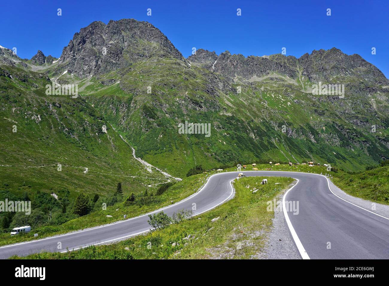 Siltretta High Alpine Road, Austria, europa Foto de stock