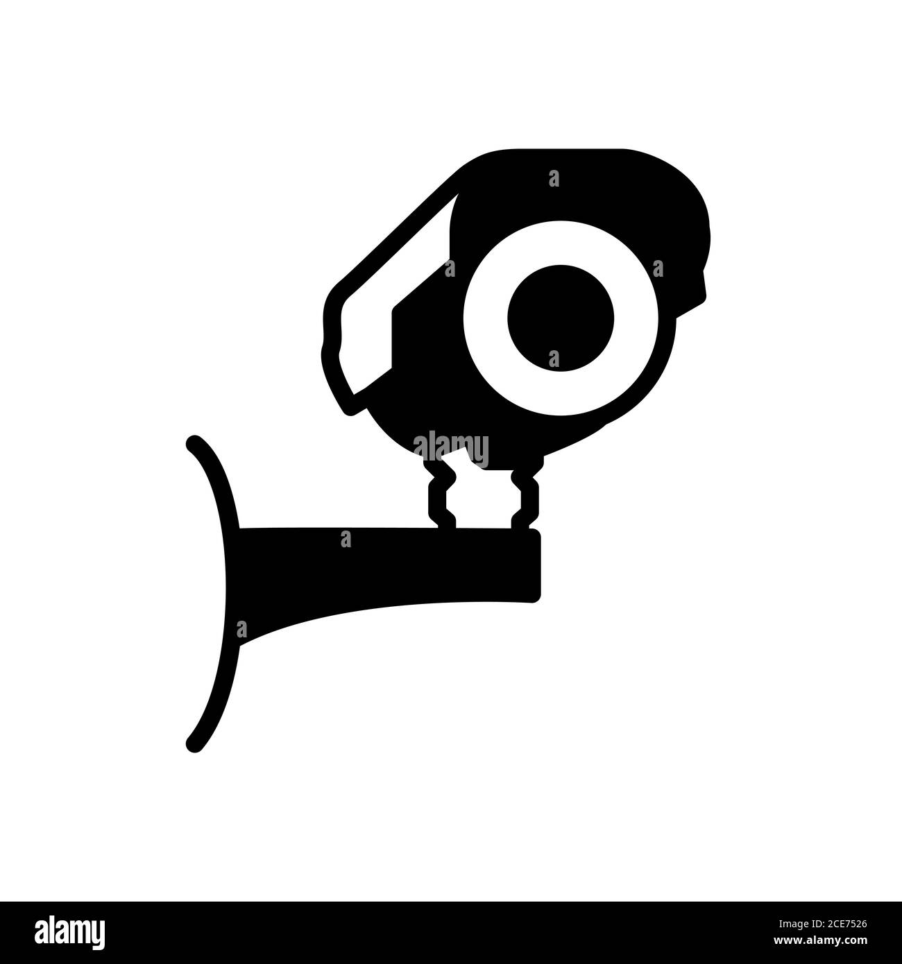Cámara cctv símbolo de seguridad plano negro icono de línea, Vector  Ilustración Imagen Vector de stock - Alamy