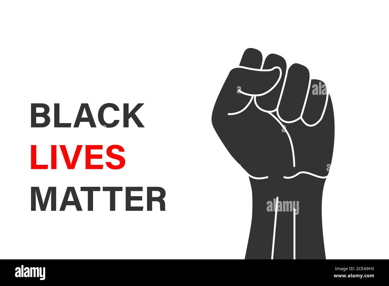 Símbolo de la mano de protesta. Black Lives Matter diseño de banner Ilustración del Vector