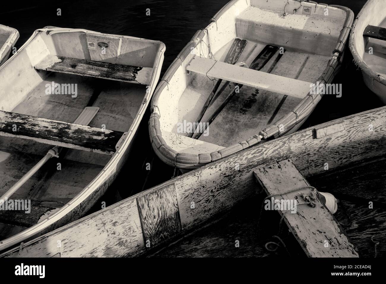 Botes de remos en el puerto de Rockport, Massachusetts Foto de stock