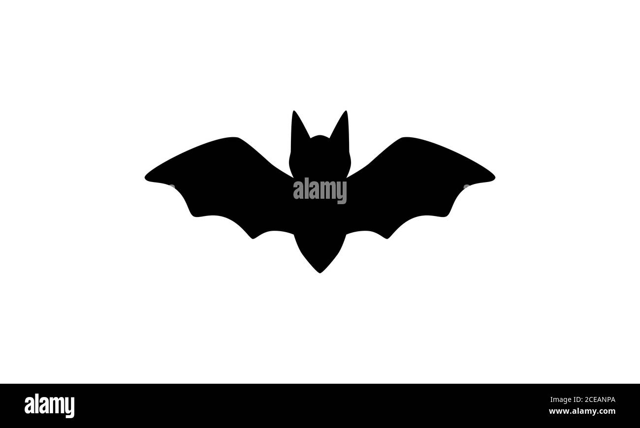 Vector de una silueta negra en forma de un lindo murciélago aislado contra  un fondo blanco con espacio de copia para texto. Gráfico genial para  Halloween Imagen Vector de stock - Alamy