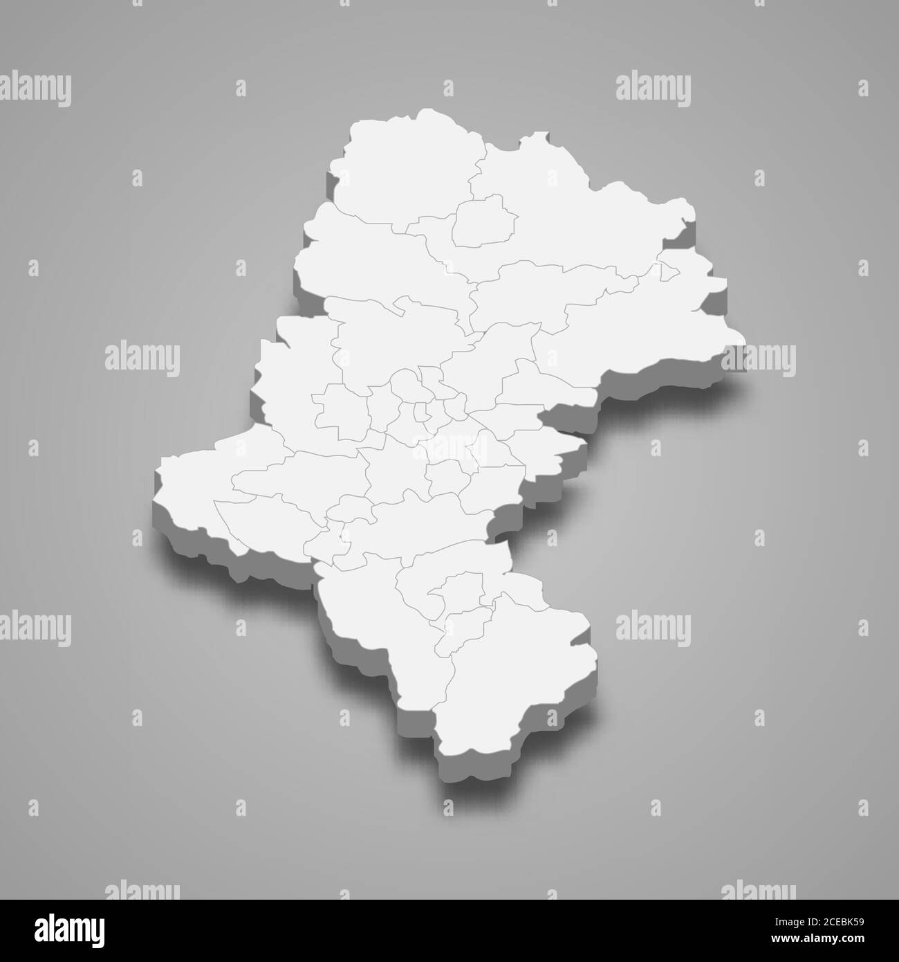 Mapa 3d de Silesia voivodeship es una provincia de Polonia, Ilustración del Vector