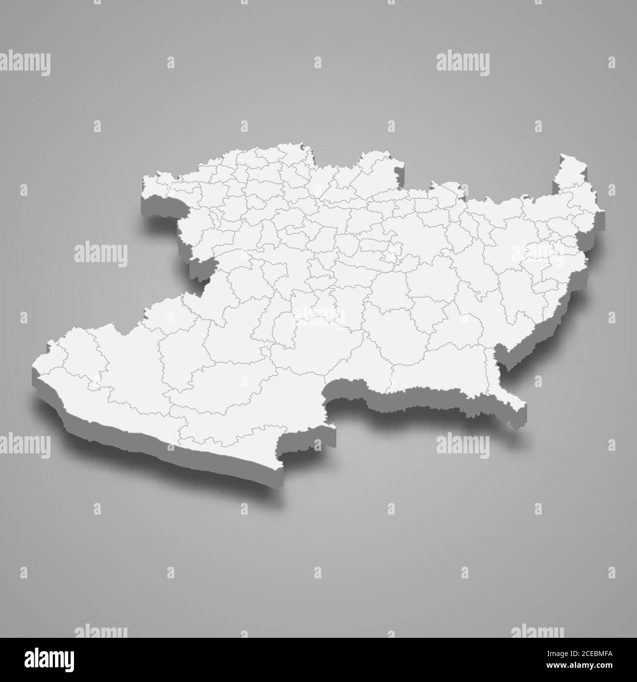 Mapa 3d de Michoacán es un estado de México Imagen Vector de stock - Alamy