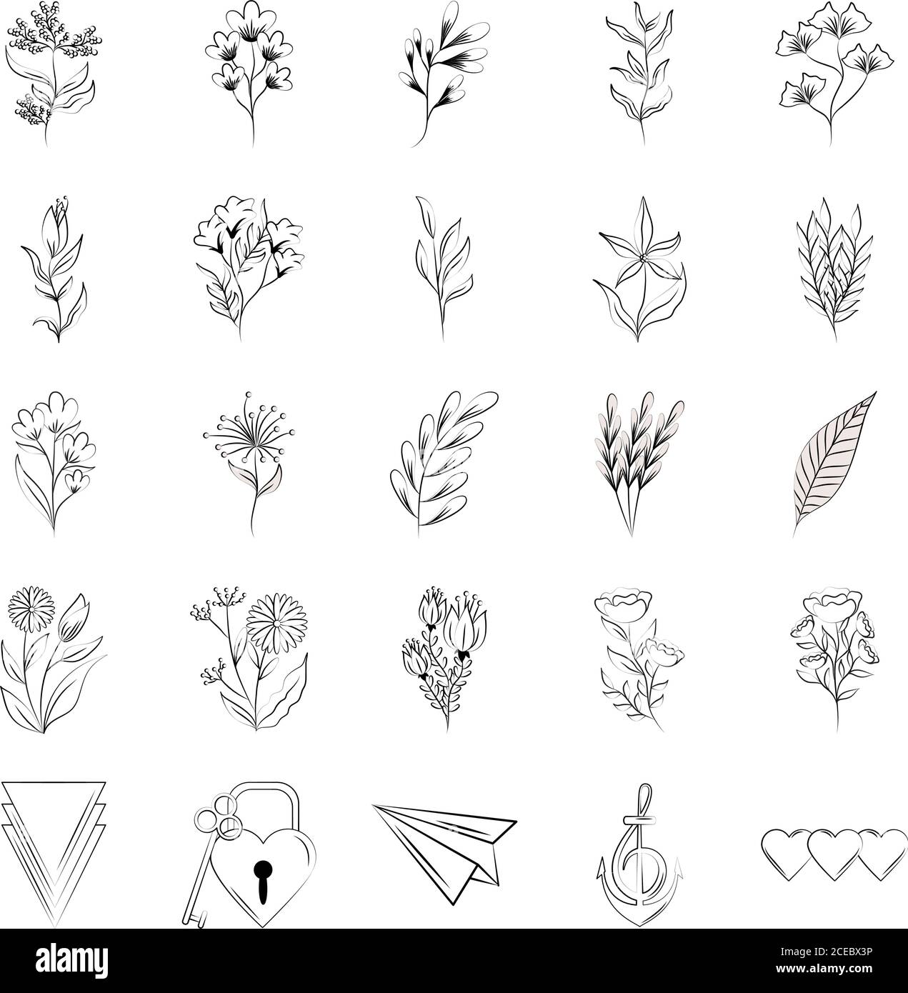 tatuaje minimalista flores botánicas hojas cosas línea de croquis iconos de arte ilustración vectorial Imagen Vector de stock - Alamy tatuaje minimalista flores botánicas hojas cosas línea de croquis iconos de arte ilustración vectorial Imagen Vector de stock - Alamy