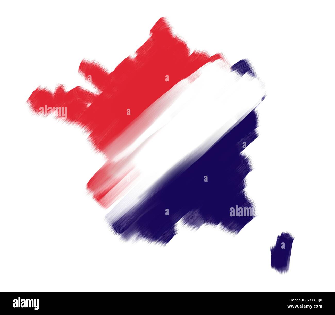 Bandera del mapa de Francia Foto de stock