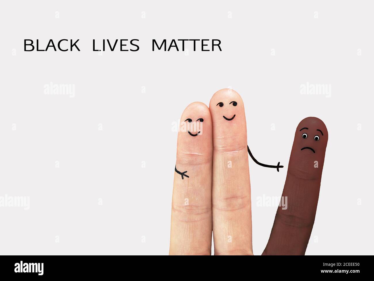 Cartel de motivación contra el racismo y la discriminación. Las vidas negras importan. Contra la discriminación, ayuda a combatir el racismo concepto de bandera. Foto de stock
