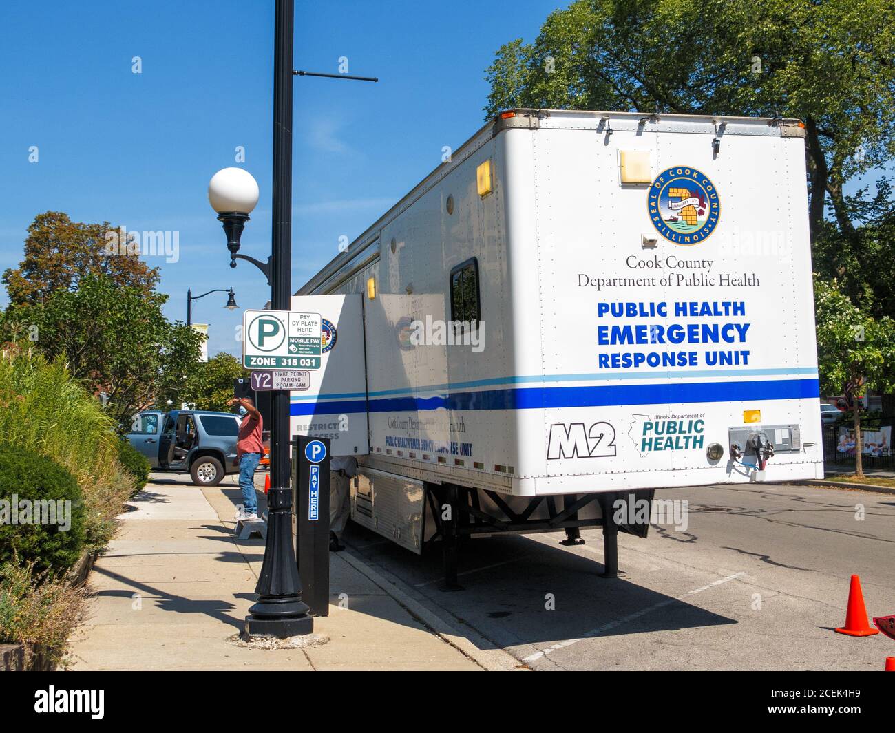 Departamento de Salud Pública del Condado de Cook Unidad de respuesta a Emergencias. Foto de stock