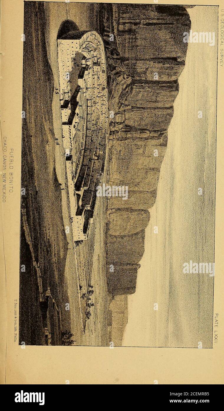 . Informe anual. 1-12, 1867-1878. INFORME DE W. J. HOFFMAN, M. D. CARTA DE ENVÍO. Encuesta Geológica y Geográfica de los Territorios de los Estados Unidos, Washington, D. (7., diciembre de 31,1877.Señor: Tengo el honor de transmitir adjunto mi informe de observaciónsun un cráneo de habitantes de acantilados, encontrado en el Chaco Canónigo, Nuevo México, por el Sr.. W. H. Jackson, a una profundidad de 14 pies debajo de la superficie, tumbado sobre un astratum de cerámica rota. El depósito en este canon consiste en allu-deriva vial, en el que son varios arroyos de 6 a 16 pies de profundidad, por la erosión de la que el estrato inferior fue llevado a vi Foto de stock