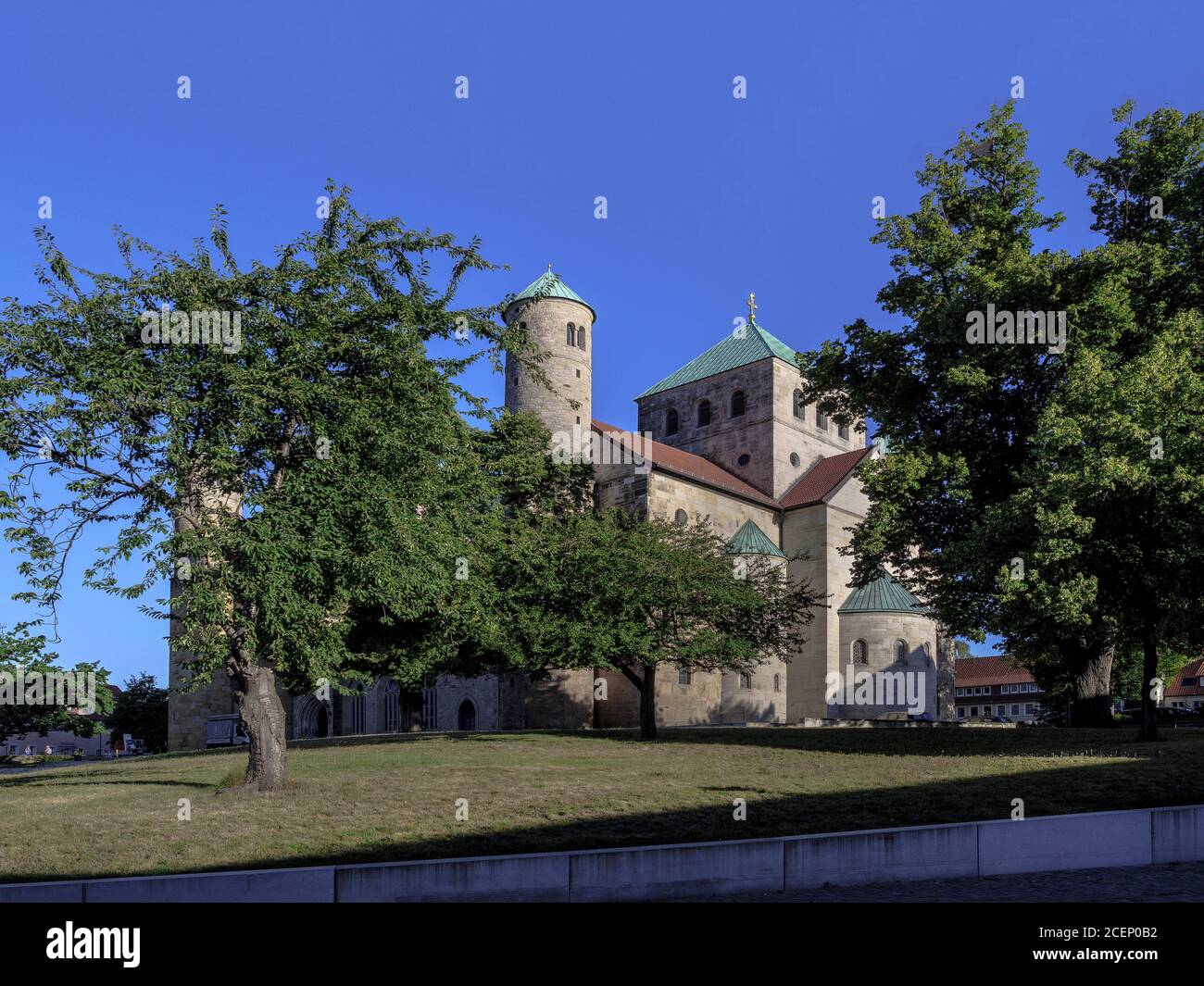 Ottonische Kirche St. Michaelis en Hildesheim, Niedersachsen, Deutschland, Europa, UNESCO Weltkulturerbe Ottonian Iglesia de San Miguel en Hildesheim, Foto de stock