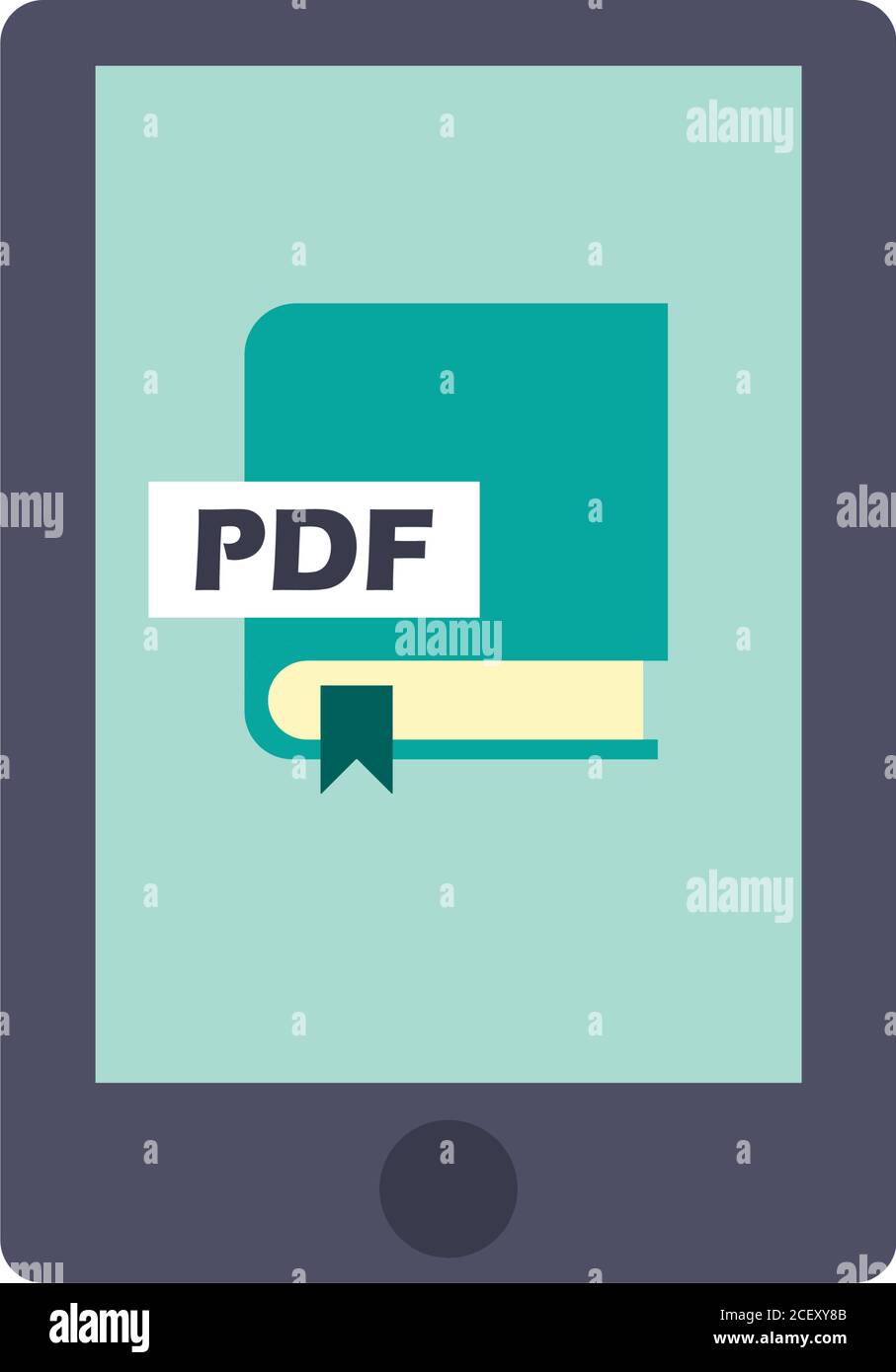 PDF ebook en smartphone de diseño de iconos de estilo plano, descargar  libro earning electrónica biblioteca tecnología digital y educación tema de  la ilustración vectorial Imagen Vector de stock - Alamy
