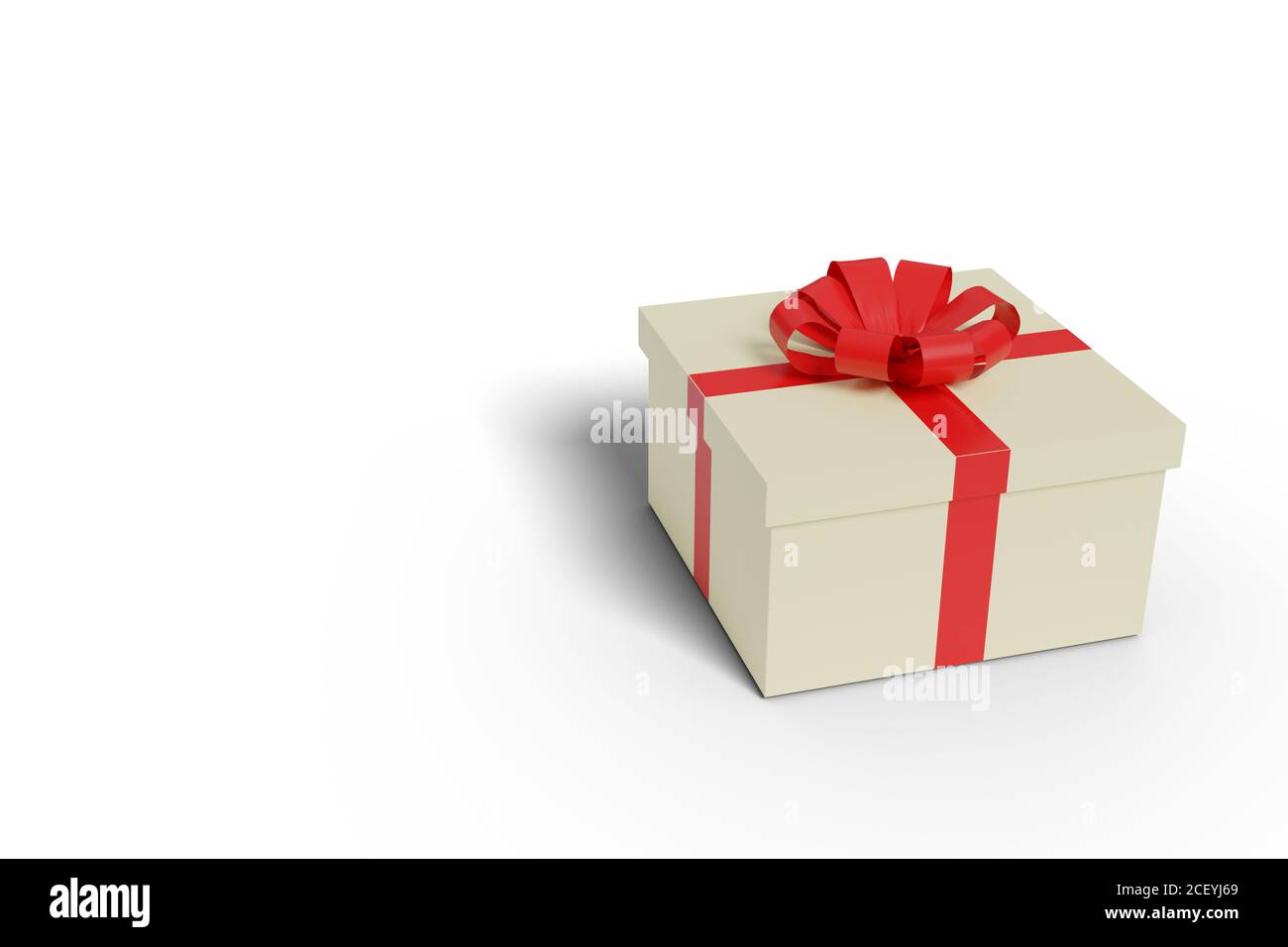 Fotos de Tarjeta de regalo en blanco con lazo de cinta roja aislado sobre  fondo blanco. Renderizado 3D - Imagen de © 3dconceptsman #165266142