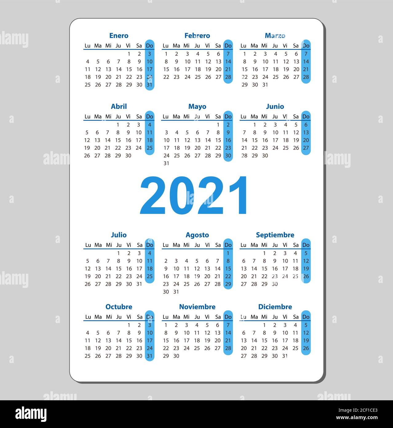Calendario 2021 Castellano Imágenes Vectoriales De Stock Alamy 