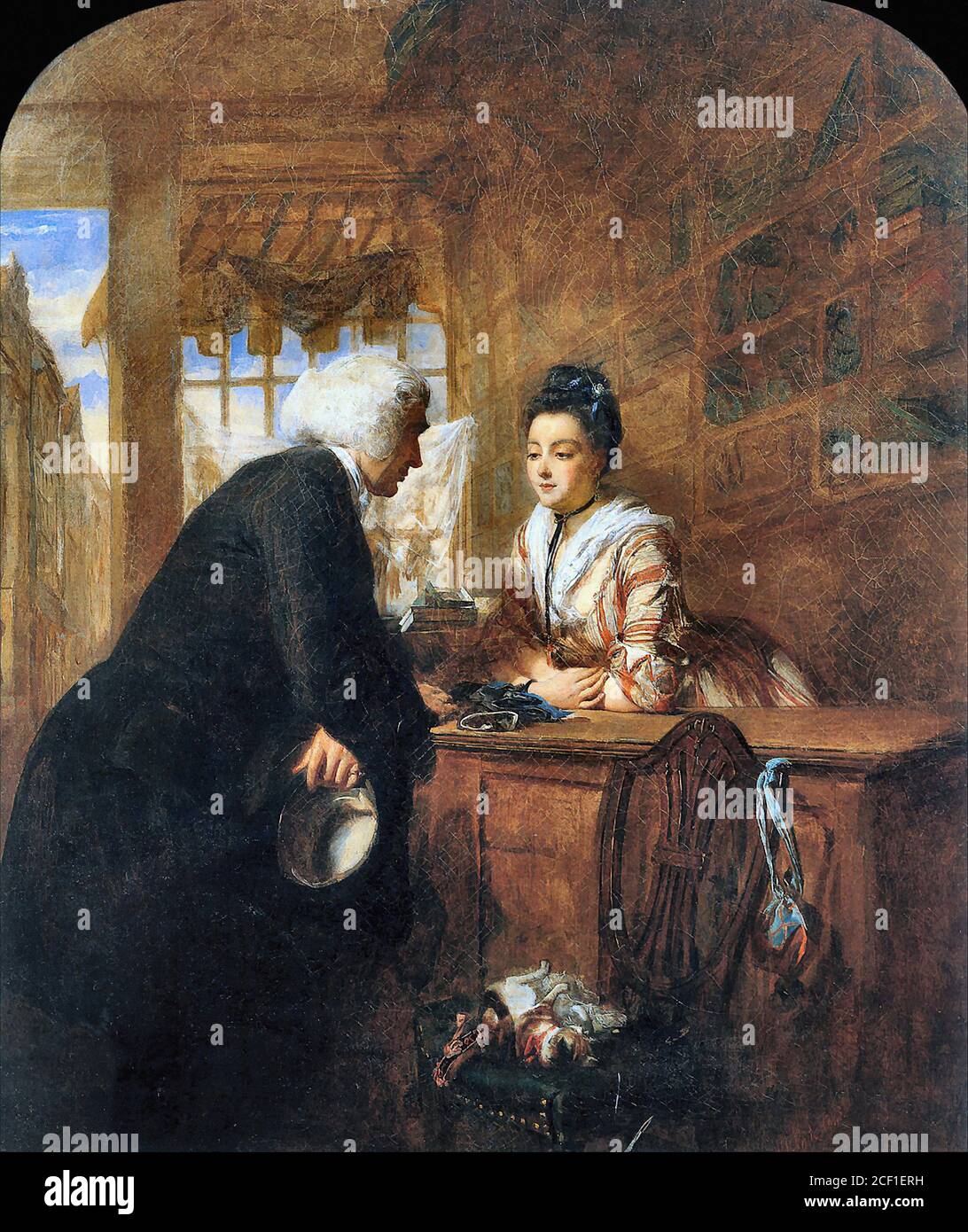 Frith William Powell - escena de 'un viaje sentimental' - Escuela Británica - siglo XIX Foto de stock