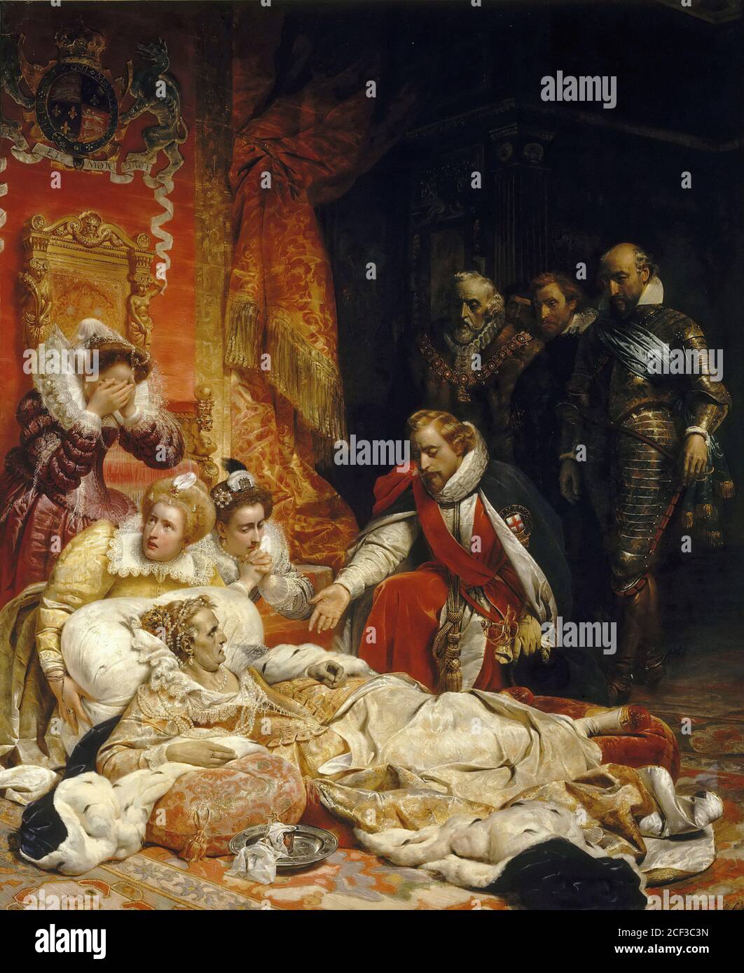 Delaroche Paul - muerte de Isabel I Reina de Inglaterra 1 - Escuela de Francés - siglo XIX Foto de stock