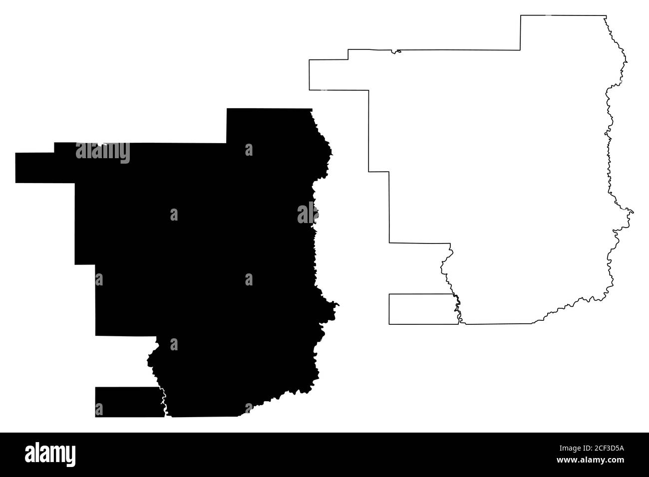 Condado Jefferson Davis, Louisiana (condado de EE.UU., Estados Unidos de América, EE.UU., EE.UU.) mapa ilustración vectorial, bosquejo de garabatos Jefferson Davis Pari Ilustración del Vector