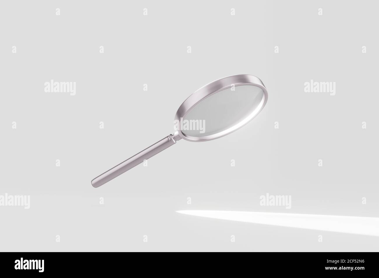 Haz de luz pasa a través de una lupa. Lupa de lente de zoom sobre fondo  blanco. Equipo de aumento instrumento, lupa. 3d Fotografía de stock - Alamy