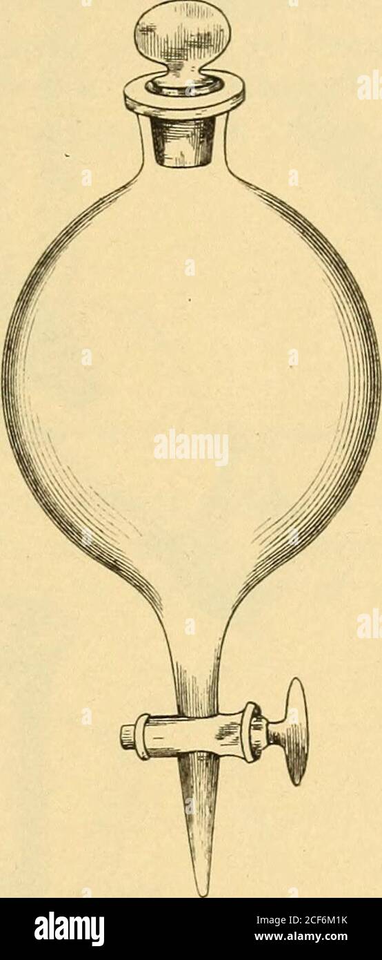 Un tratado sobre farmacia para estudiantes y farmacéuticos. Separador de  cristal. (Forma de embudo.) Separador de cristal. (Forma del globo. Los  líquidos se han separado en capas distintas por razones de