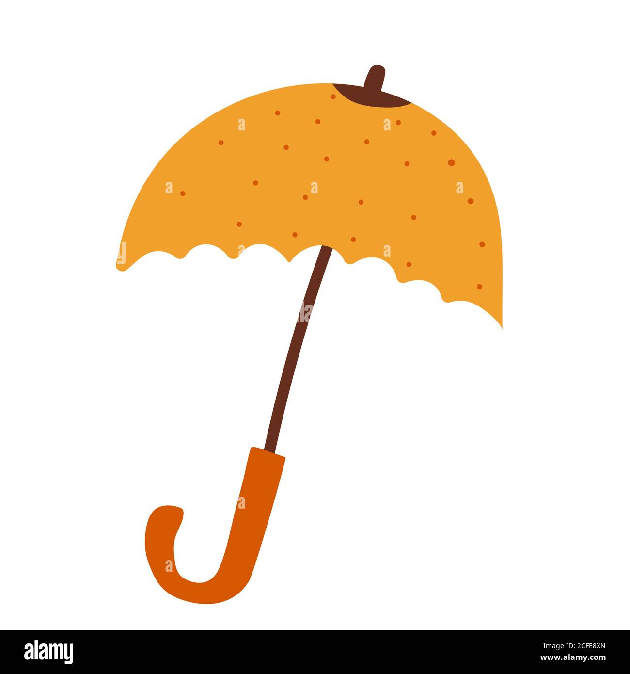 Dibujo a mano paraguas amarillo dibujos animados con puntos rojos en ella  Imagen Vector de stock - Alamy