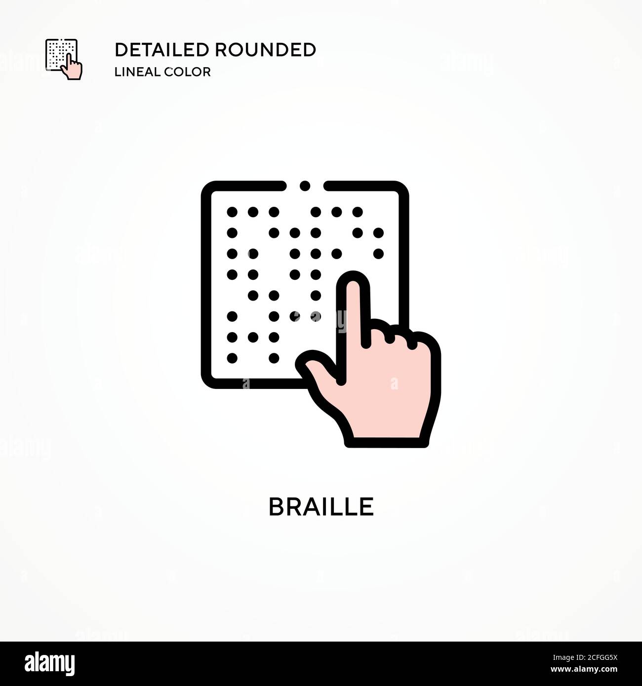 Icono de vector Braille. Conceptos modernos de ilustración vectorial