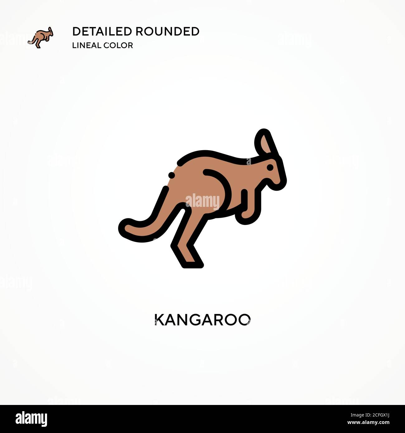 Icono Kangaroo vector. Conceptos modernos de ilustración vectorial. Fácil de editar y personalizar. Ilustración del Vector