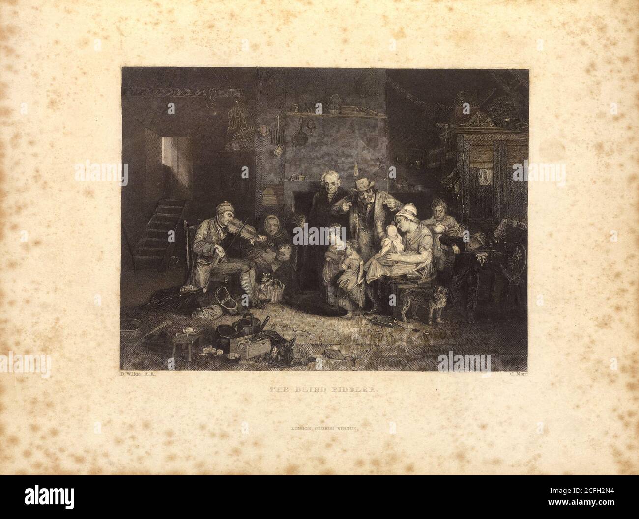 C. W. Marr, The Blind Fiddle, 1843-1845, impresión, grabado, el Museo J. Paul Getty, los Ángeles, EE.UU. Foto de stock