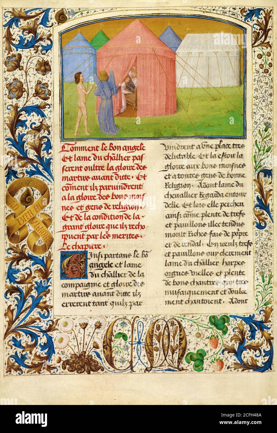 Simon Marmion, la Gloria de los buenos monjes y monjas 1475 Tempera, oro, tinta sobre pergamino, el Museo J. Paul Getty, los Ángeles, EE.UU. Foto de stock