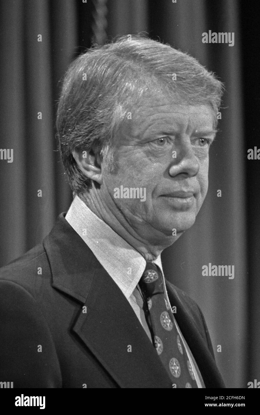 Jimmy Carter disparo cabeza ca. 30 de junio de 1977 Foto de stock